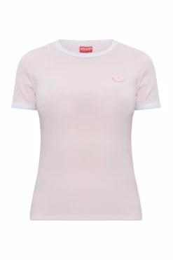 Kenzo RÓŻOWY T-shirt z naszywką z logo