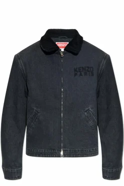 Kenzo SZARY Jeansowa kurtka z logo