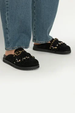 Kurt Geiger CZARNY Zamszowe klapki `Mayfair`