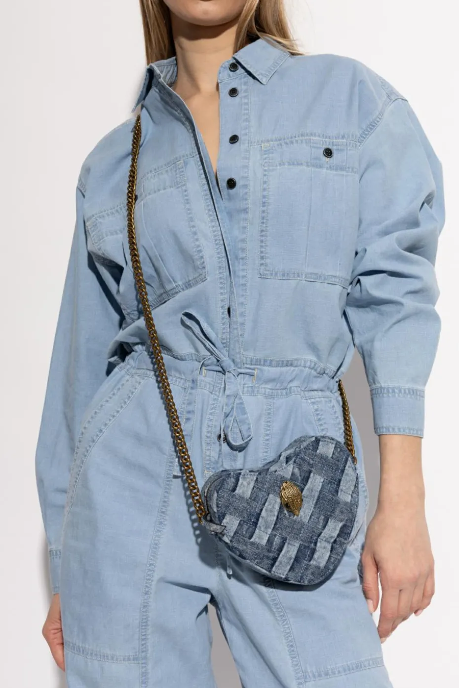 Kurt Geiger NIEBIESKI Jeansowa torba na ramię ‘Kensington Heart’