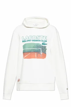 Lacoste BIAŁY Bluza z kapturem