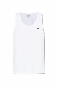 Lacoste BIAŁY T-shirt bez rękawów