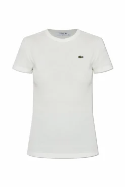 Lacoste BIAŁY T-shirt z logo