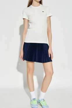 Lacoste BIAŁY T-shirt z logo