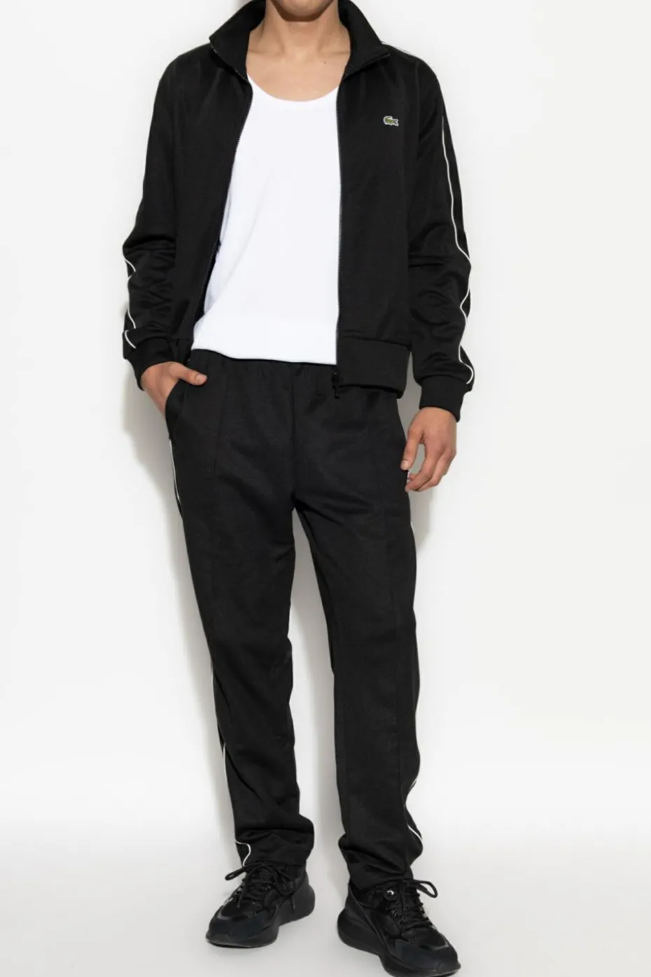 Lacoste CZARNY Bluza z logo