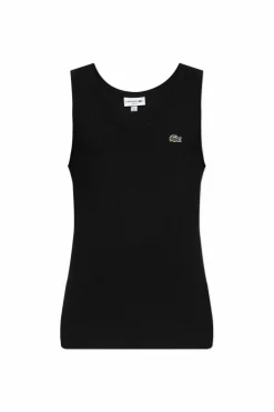 Lacoste CZARNY T-shirt bez rękawów