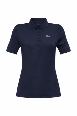 Lacoste GRANATOWY Polo z naszywką z logo
