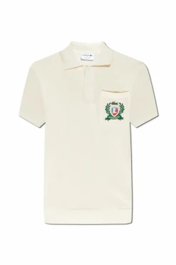 Lacoste kremowy Polo z logo
