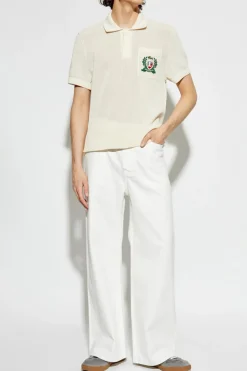 LACOSTE RUNWAY BIAŁY Jeansy z logo