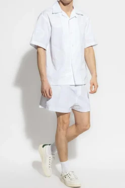 LACOSTE RUNWAY BIAŁY Szorty z logo