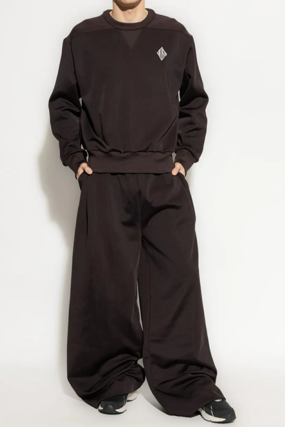 LACOSTE RUNWAY BRĄZOWY Bluza z logo