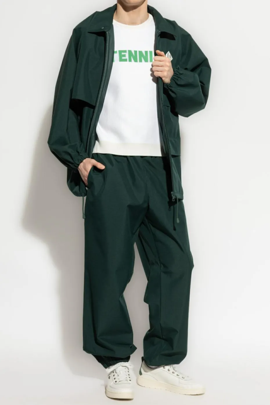 LACOSTE RUNWAY ZIELONY Kurtka z logo