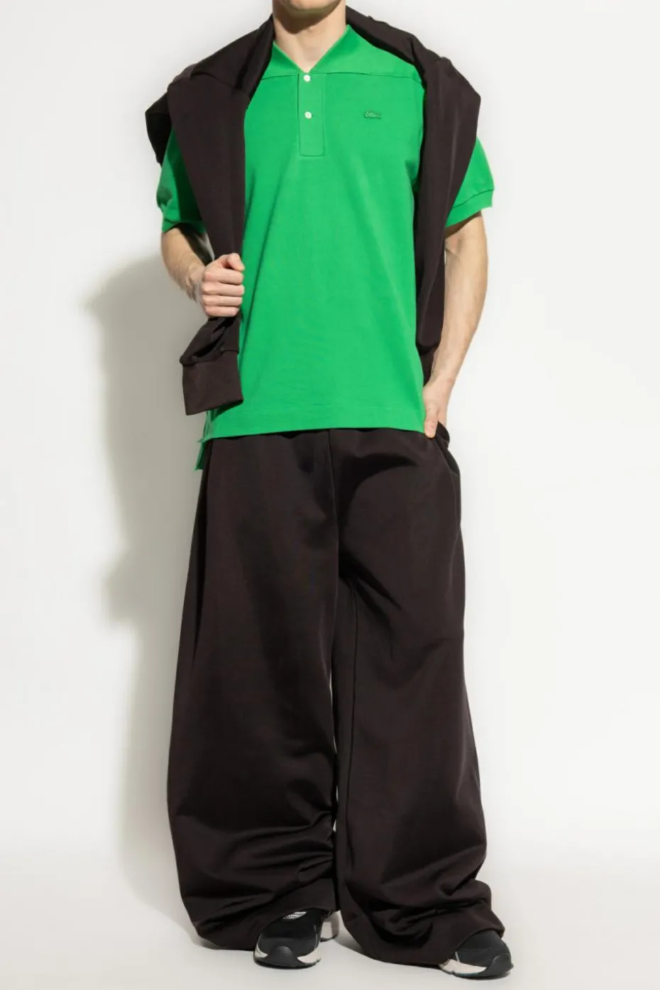 LACOSTE RUNWAY ZIELONY Polo z logo