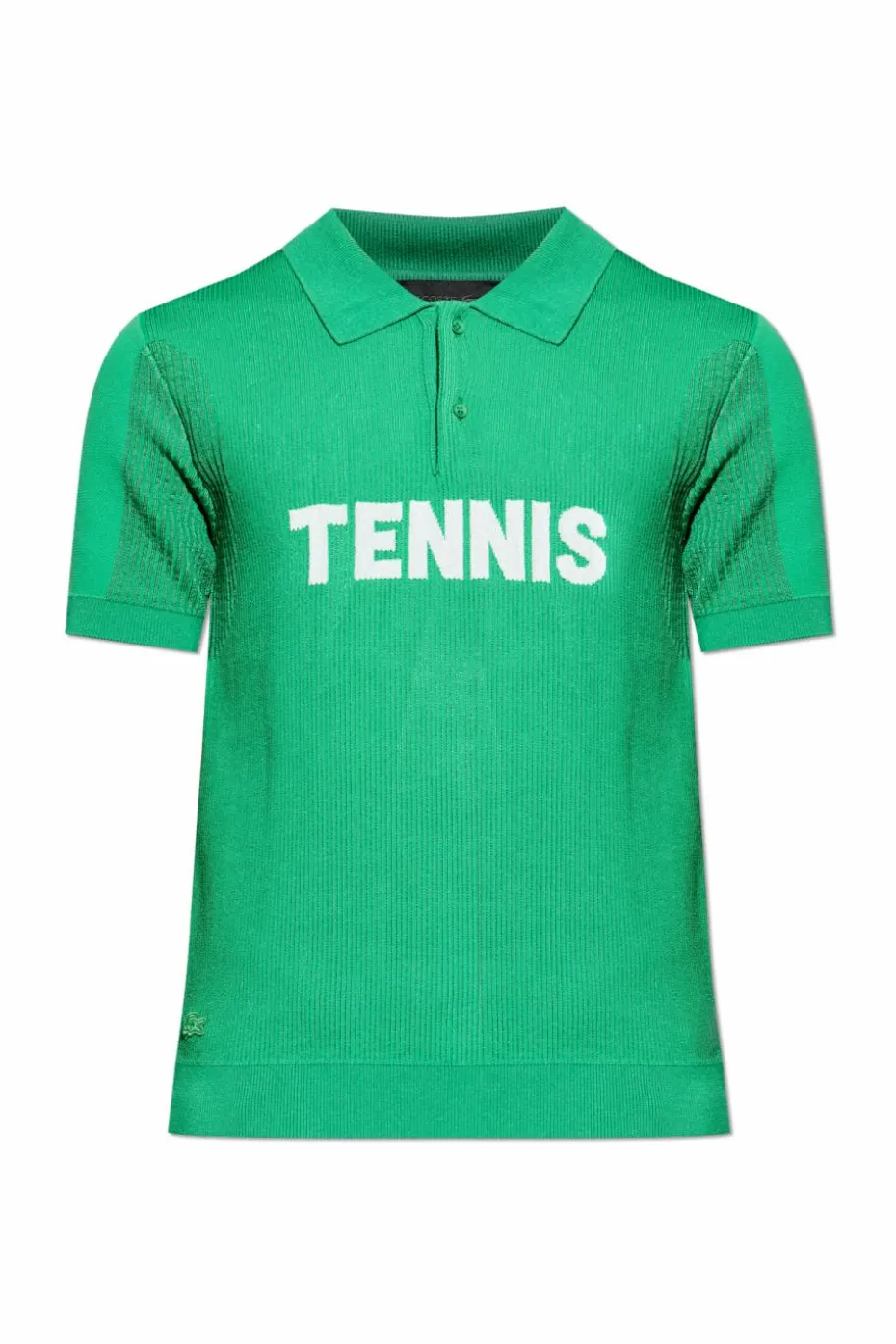 LACOSTE RUNWAY ZIELONY Prążkowe polo