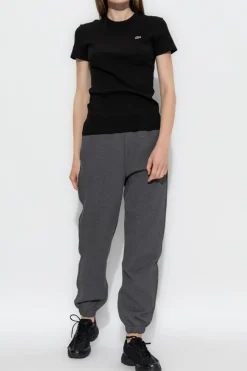 Lacoste SZARY Spodnie dresowe z logo