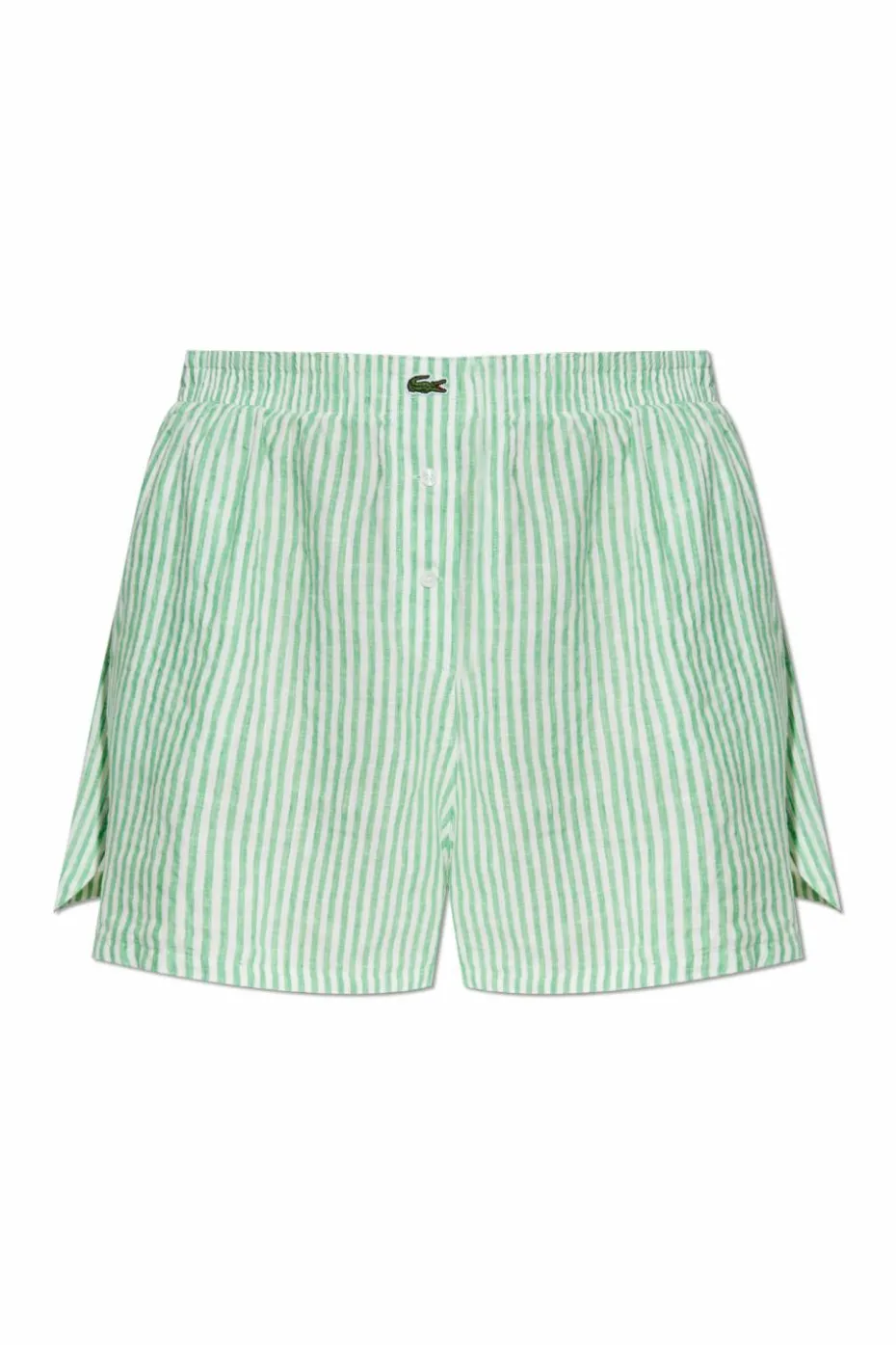 Lacoste ZIELONY Lniane szorty