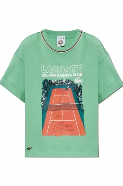 Lacoste ZIELONY T-shirt z kolorowym nadrukiem
