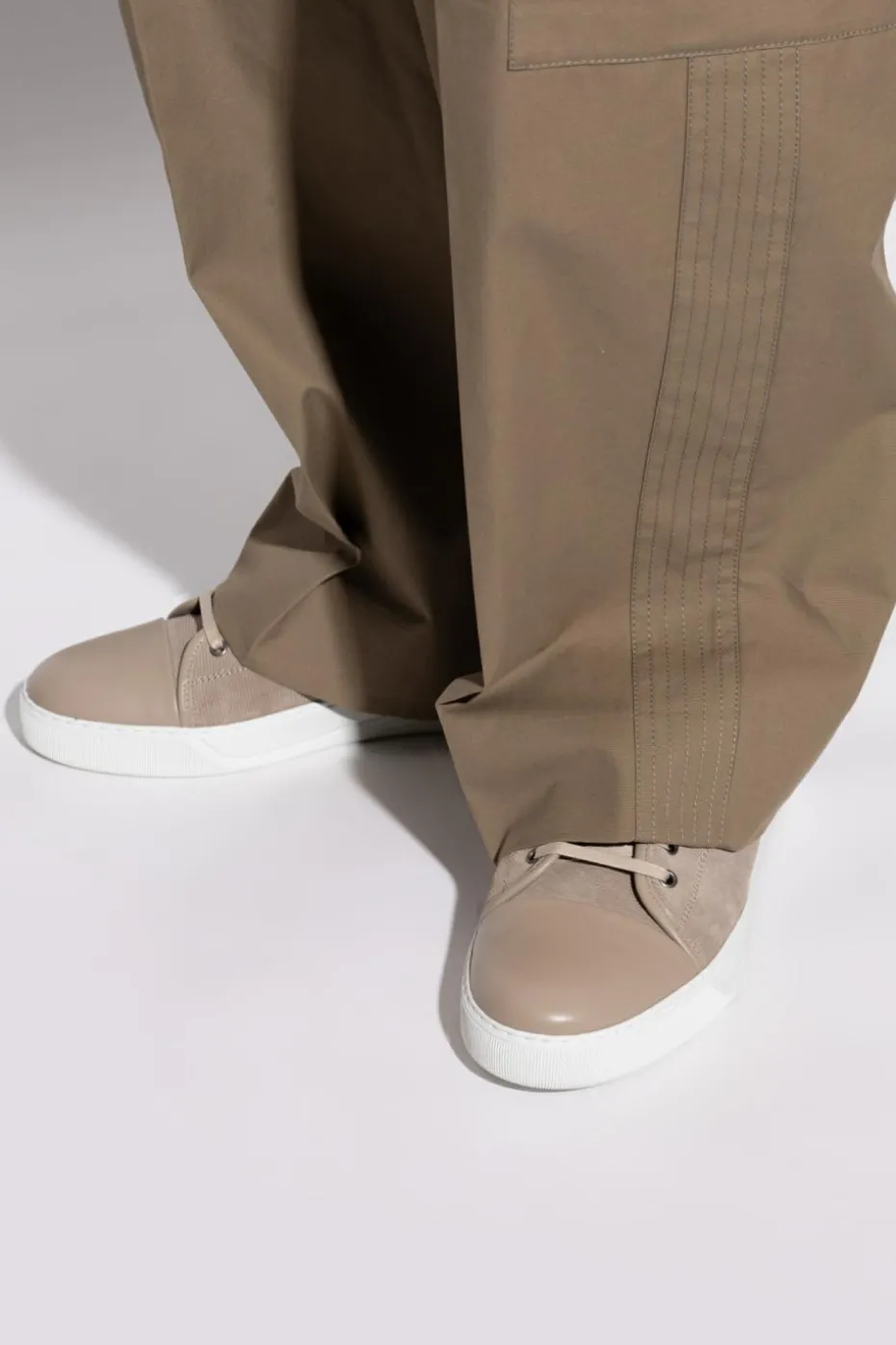 Lanvin beżowy Zamszowe buty sportowe