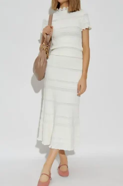 Lanvin BIAŁY Bawełniana spódnica