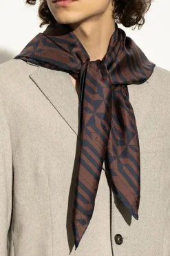 Lanvin BRĄZOWY Jedwabna chusta