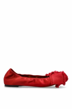 Lanvin CZERWONY Satynowe baleriny
