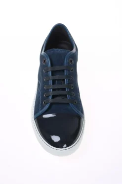 Lanvin GRANATOWY ZAMSZOWE BUTY SPORTOWE