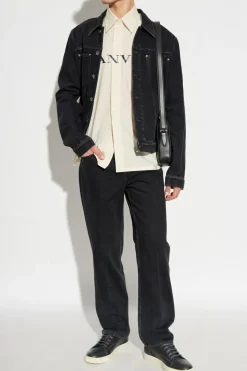 Lanvin kremowy Koszula z logo