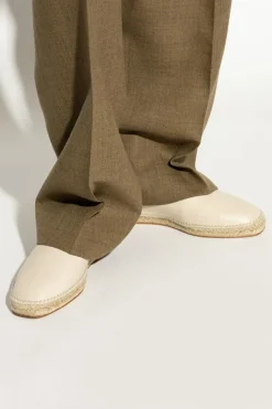 Lanvin kremowy Skórzane klapki