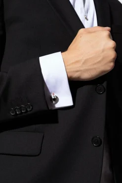 Lanvin SREBRNY Okrągłe spinki do mankietów