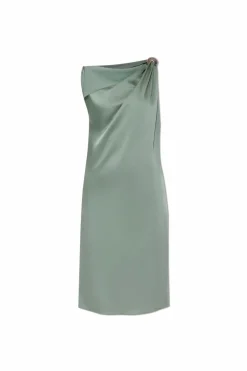 Lanvin ZIELONY Satynowa sukienka