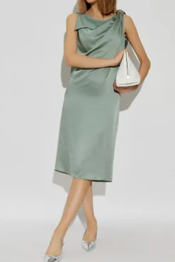 Lanvin ZIELONY Satynowa sukienka
