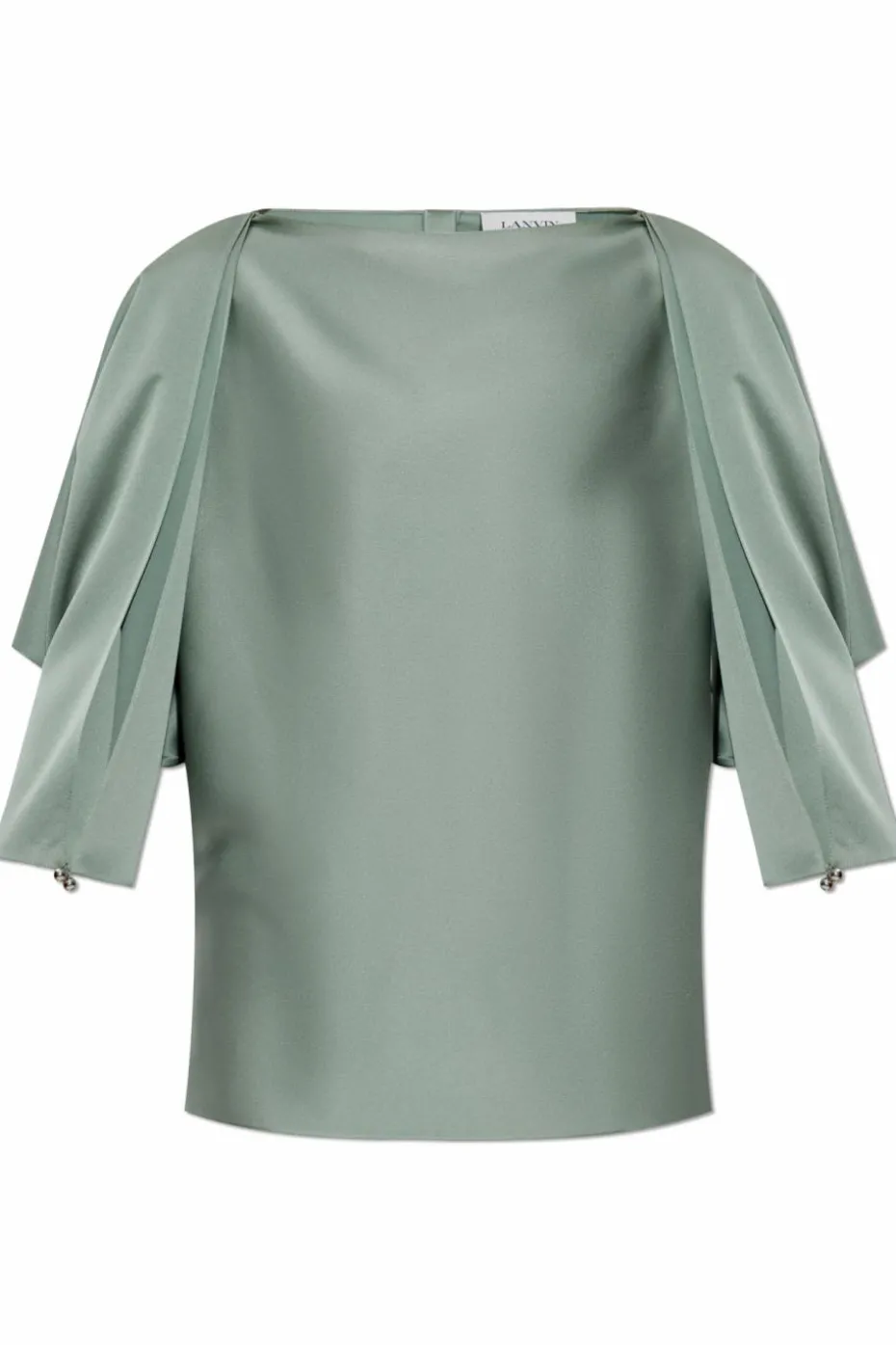 Lanvin ZIELONY Satynowy top