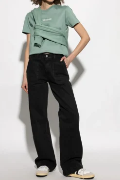 Lanvin ZIELONY T-shirt z wyszytym logo