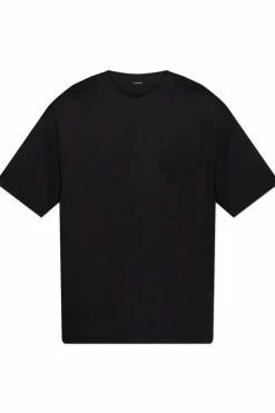Lemaire CZARNY T-shirt z kieszenią