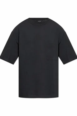 Lemaire CZARNY T-shirt z kieszenią