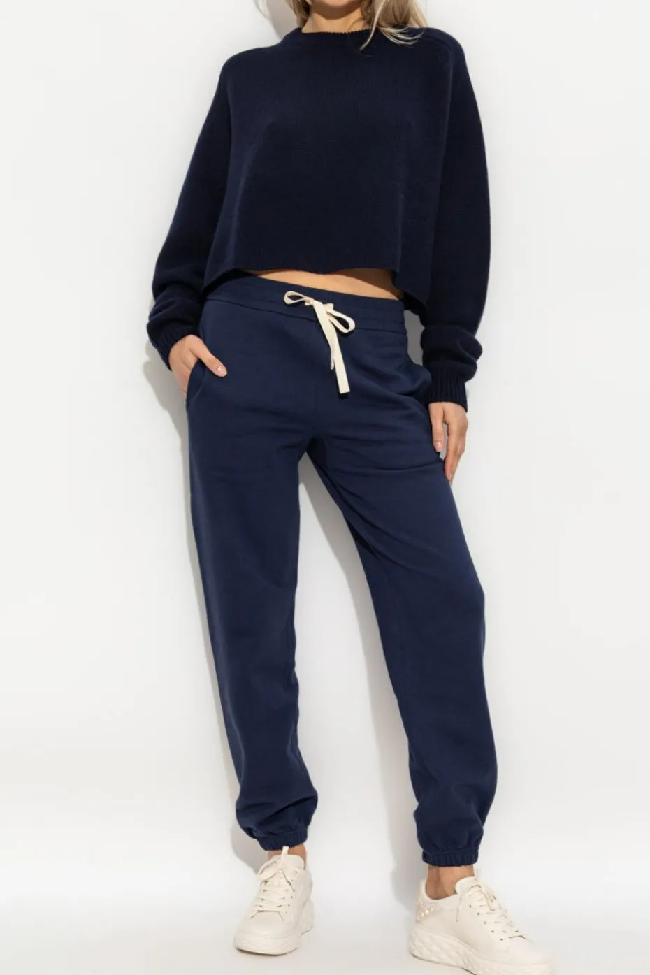 Lisa Yang GRANATOWY Sweter `Karine`