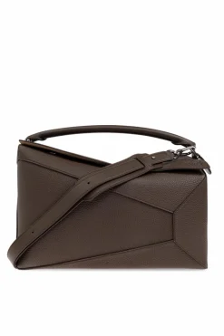 Loewe BRĄZOWY Torba do ręki `Puzzle Edge New Large`