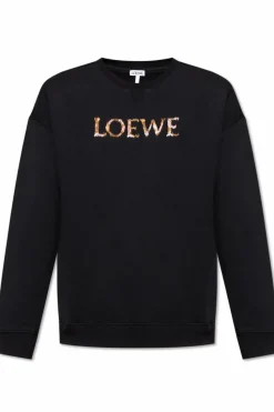 Loewe CZARNY Bluza z kolorowo wyszytym logo