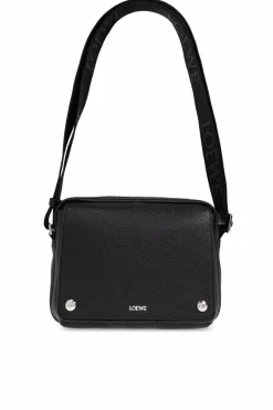 Loewe CZARNY Torba na ramię `Pebble Medium"