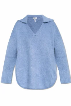 Loewe NIEBIESKI Wełniany sweter