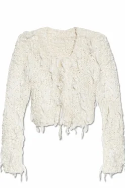 LoveShackFancy BIAŁY Kardigan `Carol`