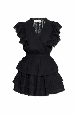LoveShackFancy CZARNY Sukienka `Gwen`