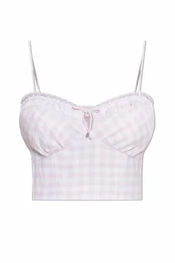 LoveShackFancy RÓŻOWY Lniany top `Amorana`