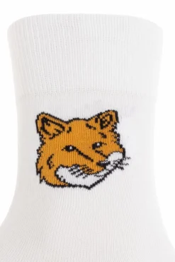 Maison Kitsuné BIAŁY Skarpety z logo