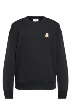 Maison Kitsuné CZARNY Bluza z logo