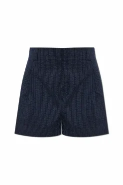 Maison Kitsuné GRANATOWY Szorty ze wzorem w prążki