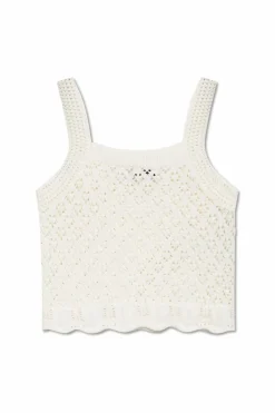 Maison Kitsuné kremowy Dzianinowy top