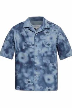 Maison Kitsuné NIEBIESKI Koszula z motywem kwiatowym