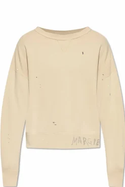 Maison Margiela beżowy Bluza z efektem plam po farbie