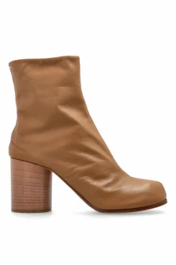 Maison Margiela beżowy Botki na obcasie z wycięciem `tabi`